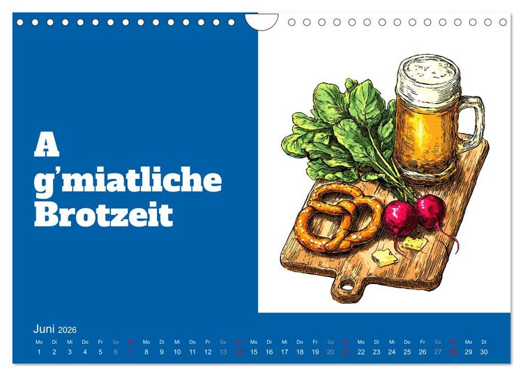 Produktbild: Gria&szlig; Eich! Bayern Kalender mit Dialekt und Mundart (Wandkalender 2026 DIN A4 quer), CALVENDO Monatskalender