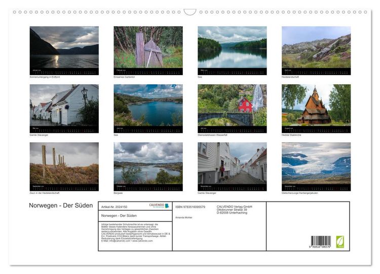 Produktbild: Norwegen - Der S&uuml;den (Wandkalender 2026 DIN A2 quer), CALVENDO Monatskalender