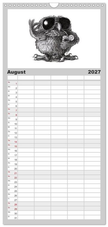 Produktbild: Familienplaner 2027 - TIERONISCH mit 5 Spalten (Wandkalender, 21 x 45 cm) CALVENDO