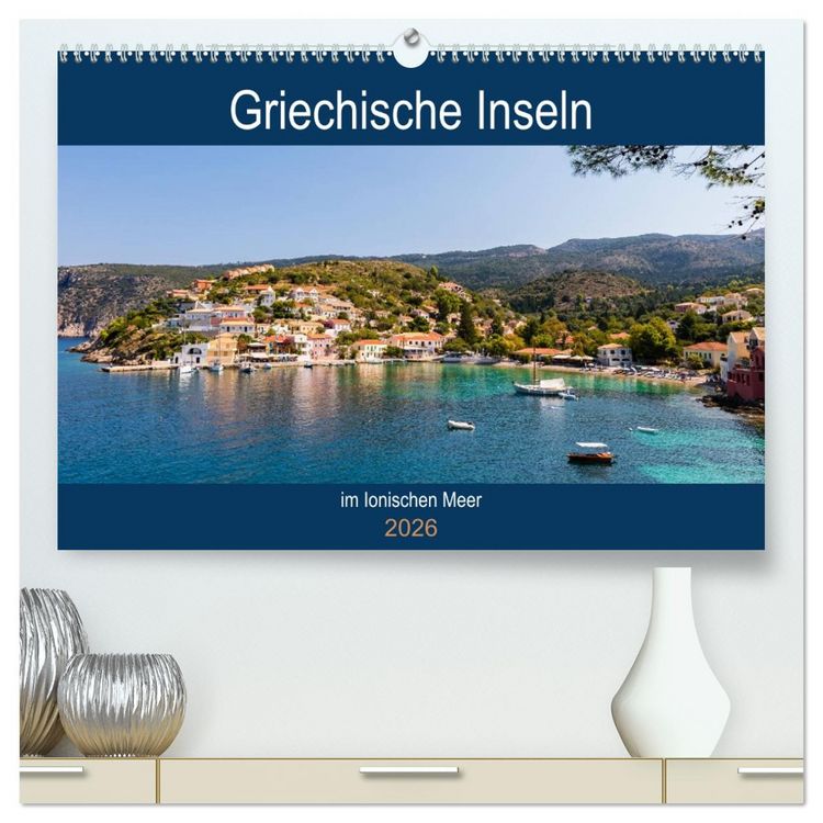 Produktbild: Griechische Inseln im Ionischen Meer (hochwertiger Premium Wandkalender 2026 DIN A2 quer), Kunstdruck in Hochglanz
