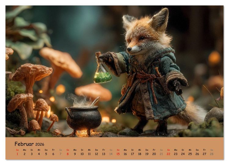 Produktbild: Magischer M&auml;rchenwald - Kinderkalender mit Tier-Zauberern (Wandkalender 2026 DIN A4 quer), CALVENDO Monatskalender