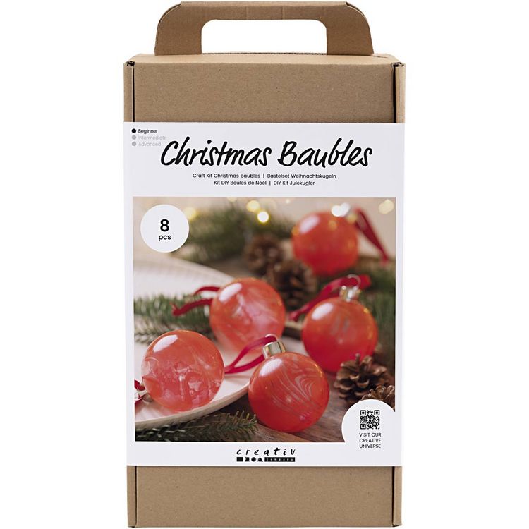 Produktbild: Creativ Company DIY Sets Dekoartikel Kreativ Set Weihnachtskugeln, Marmorieren, Kreativ Box
