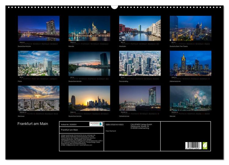 Produktbild: Frankfurt am Main (Wandkalender 2026 DIN A2 quer), CALVENDO Monatskalender