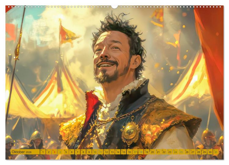 Produktbild: Mittelalterliche Zirkusmagie - Illustrationen (Wandkalender 2026 DIN A2 quer), CALVENDO Monatskalender
