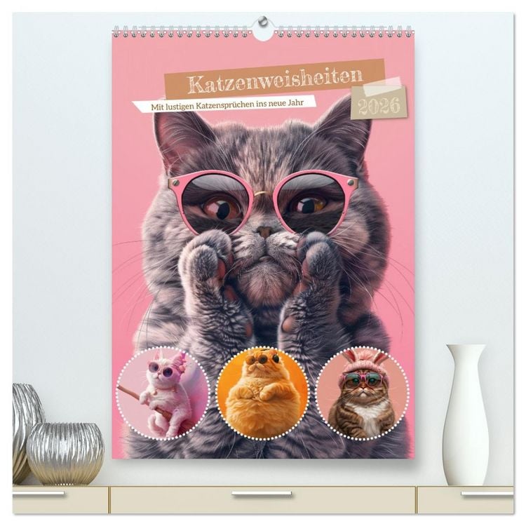 Produktbild: Katzenweisheiten (hochwertiger Premium Wandkalender 2026 DIN A2 hoch), Kunstdruck in Hochglanz