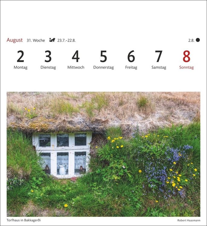 Produktbild: Island Sehnsuchtskalender 2027 - Wochenkalender mit 53 Postkarten