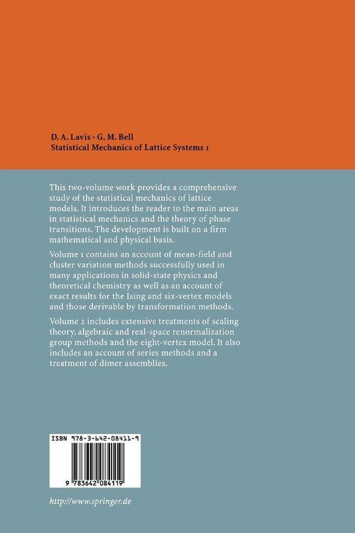 Produktbild: Statistical Mechanics of Lattice Systems