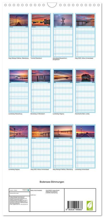 Produktbild: Familienplaner 2026 - Bodensee-Stimmungen mit 5 Spalten (Wandkalender, 21 x 45 cm) CALVENDO