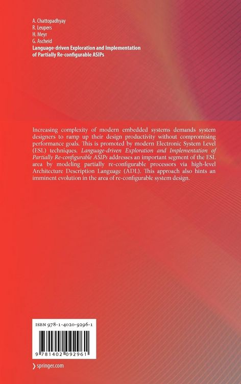 Produktbild: Language-driven Exploration and Implementation of Partially Re-configurable ASIPs