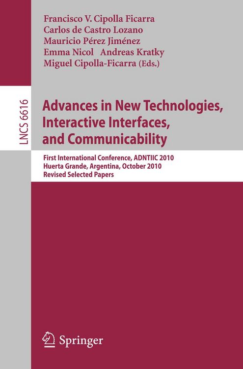 Produktbild: Advances in New Technologies, Interactive Interfaces, and Communicability