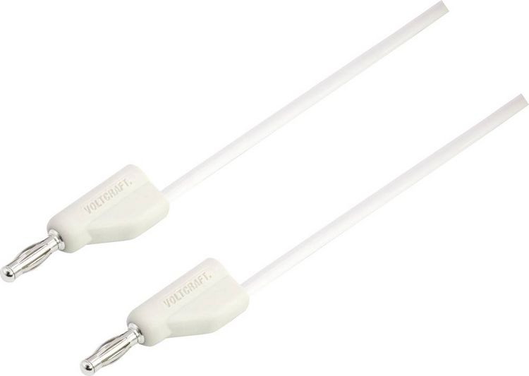 Produktbild: VOLTCRAFT MSB-300 Messleitung Lamellenstecker 4mm Silikon 0.50m Wei&szlig; 1St.