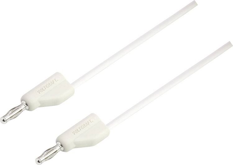 Produktbild: VOLTCRAFT MSB-300 Messleitung Lamellenstecker 4mm Silikon 5.00m Wei&szlig; 1St.