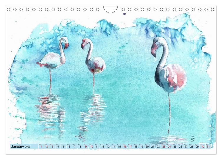 Produktbild: The Fascinating World of Birds in Watercolour (Wall Calendar 2027 DIN A4 landscape), CALVENDO 12 Month Wall Calendar