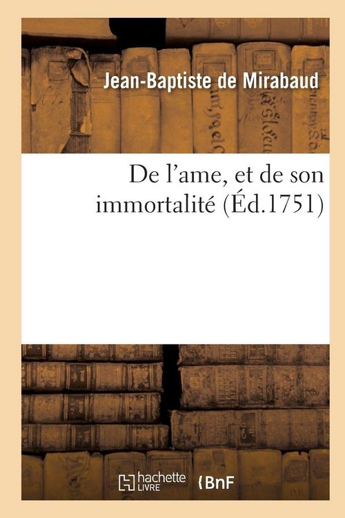 Produktbild: De l'ame, et de son immortalit&eacute;