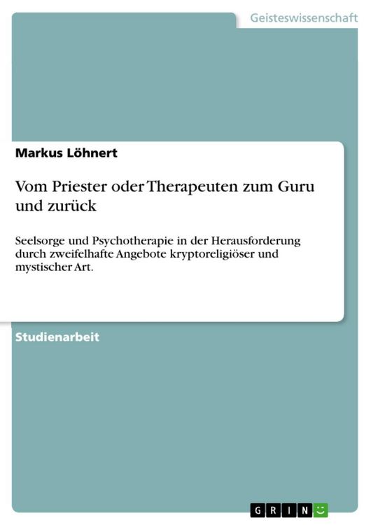 Produktbild: Vom Priester oder Therapeuten zum Guru und zur&uuml;ck