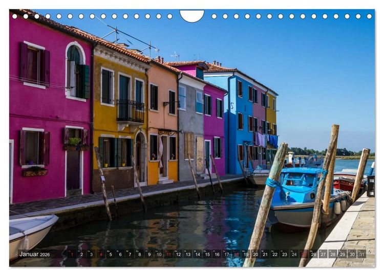 Produktbild: BURANO Charmante und farbenfrohe Insel (Wandkalender 2026 DIN A4 quer), CALVENDO Monatskalender