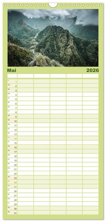 Produktbild: Familienplaner 2026 - Madeira - Paradies im Atlantik mit 5 Spalten (Wandkalender, 21 x 45 cm) CALVENDO