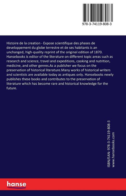 Produktbild: Histoire de la creation