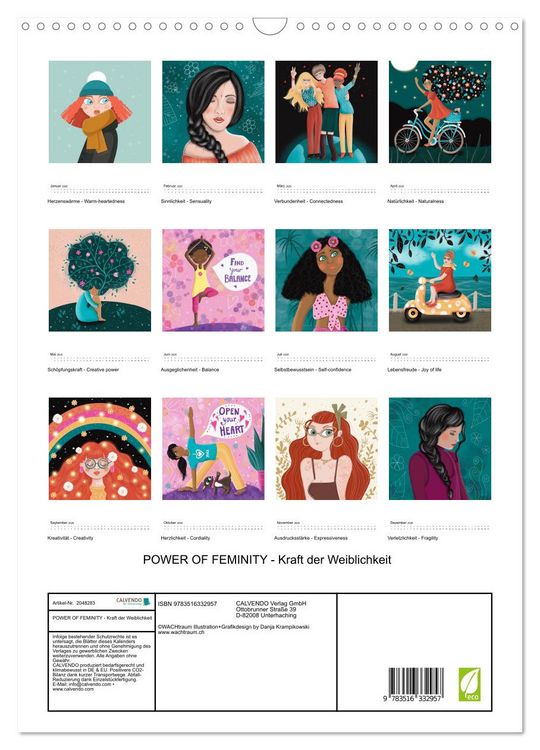 Produktbild: POWER OF FEMINITY - Kraft der Weiblichkeit (Wandkalender 2026 DIN A3 hoch), CALVENDO Monatskalender