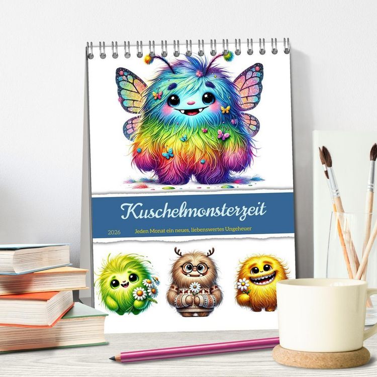 Produktbild: Kuschelmonsterzeit (Tischkalender 2026 DIN A5 hoch), CALVENDO Monatskalender