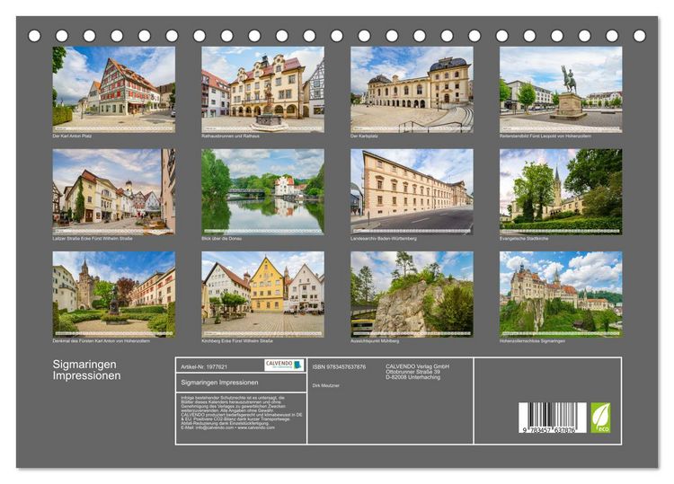 Produktbild: Sigmaringen Impressionen (Tischkalender 2026 DIN A5 quer), CALVENDO Monatskalender