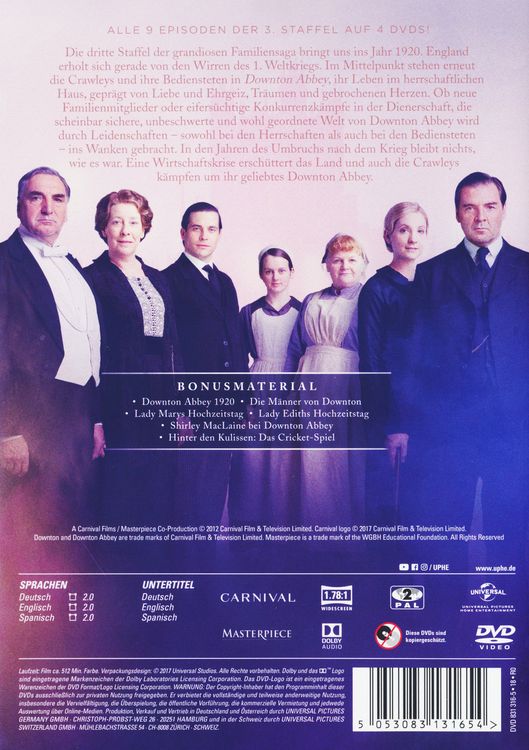 Downton Abbey - Staffel 3 [4 DVDs]