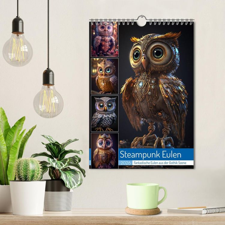 Produktbild: Steampunk Eulen (Wandkalender 2026 DIN A4 hoch), CALVENDO Monatskalender