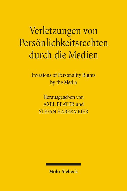 Produktbild: Verletzungen von Pers&ouml;nlichkeitsrechten durch die Medien