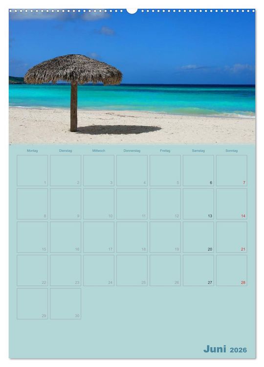 Produktbild: Karibik - Sonne, Strand und Palmen (Wandkalender 2026 DIN A2 hoch), CALVENDO Monatskalender
