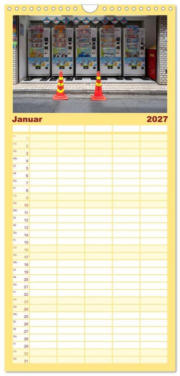 Produktbild: Familienplaner 2027 - Tokios bunte Automatenwelt mit 5 Spalten (Wandkalender, 21 x 45 cm) CALVENDO