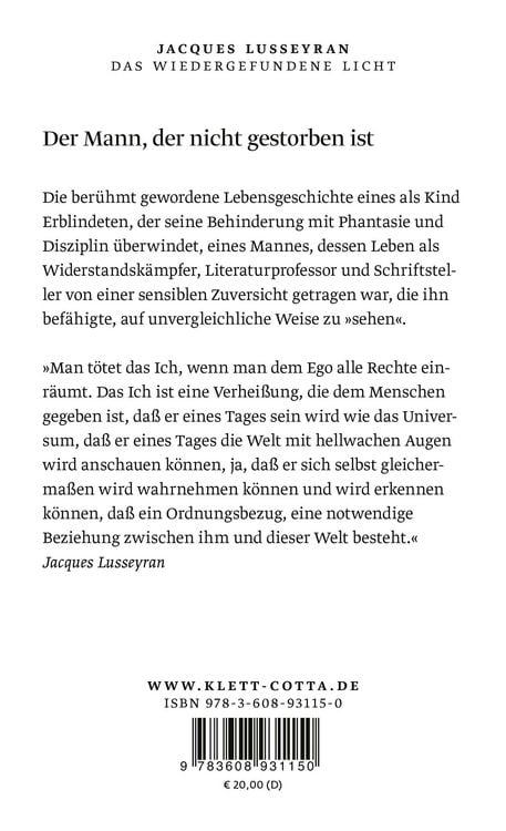 Produktbild: Das wiedergefundene Licht