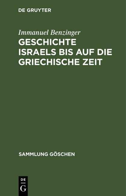 Produktbild: Geschichte Israels bis auf die griechische Zeit
