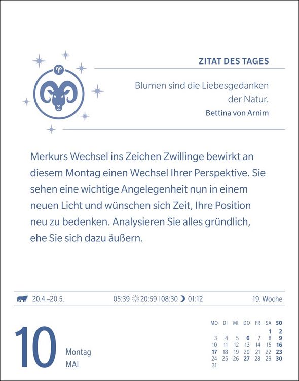 Produktbild: Widder Sternzeichenkalender 2027 - Tagesabrei&szlig;kalender - Ihr Horoskop f&uuml;r jeden Tag