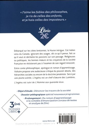 Produktbild: L'ingenu suivi de L'homme aux quarante &eacute;cus