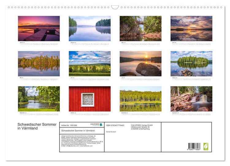 Produktbild: Schwedischer Sommer in V&auml;rmland (Wandkalender 2026 DIN A2 quer), CALVENDO Monatskalender