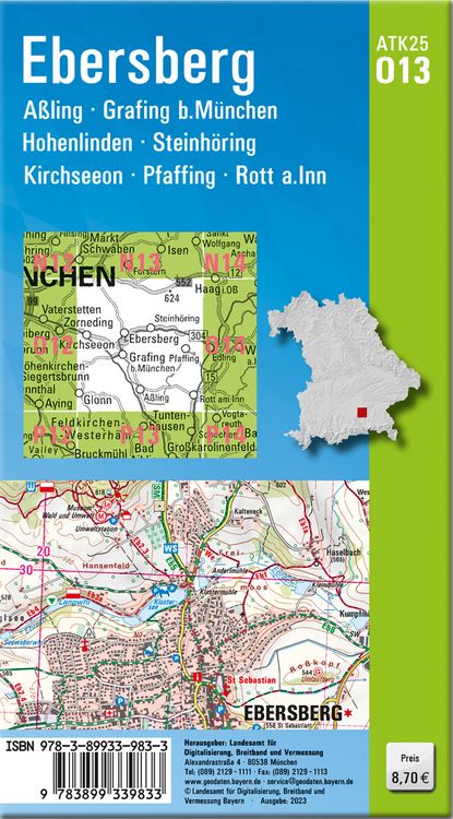 Produktbild: ATK25-O13 Ebersberg (Amtliche Topographische Karte 1:25000)