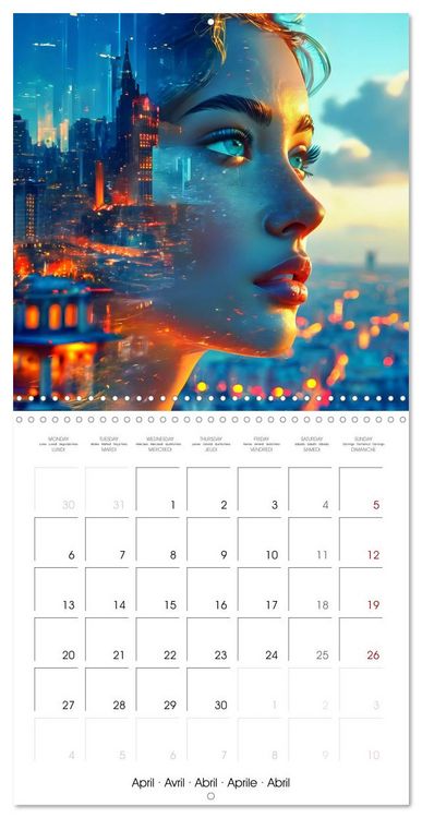 Produktbild: City faces AI beauties in world metropolises (Wall Calendar 2026 12 &times; 12 Inch) CALVENDO 12 Month Wall Calendar