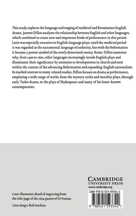 Produktbild: Language and Stage in Medieval and Renaissance England