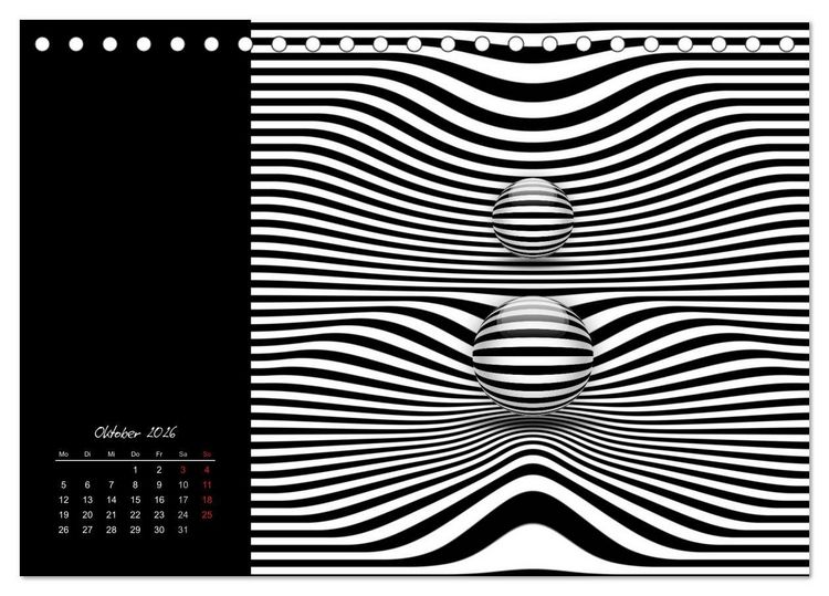 Produktbild: Optische Kunst im Quadrat (Tischkalender 2026 DIN A5 quer), CALVENDO Monatskalender