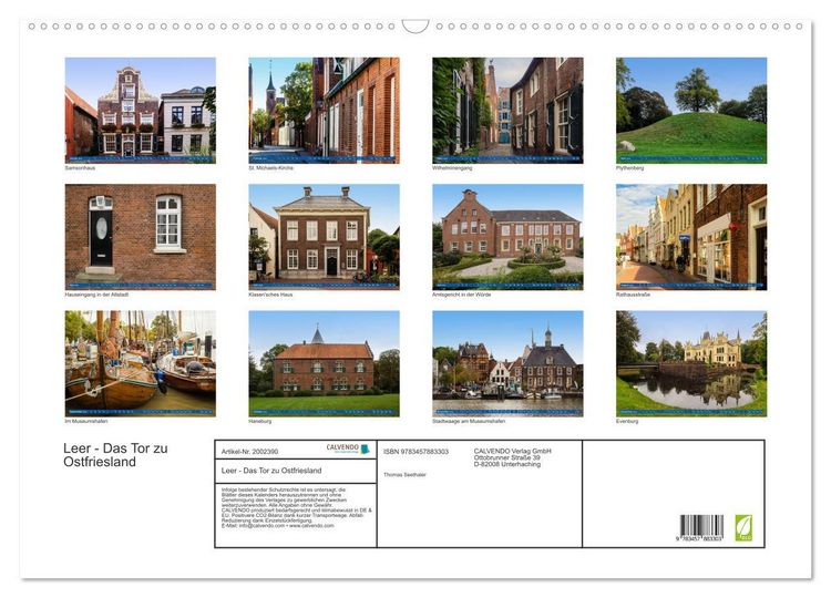 Produktbild: Leer - Das Tor zu Ostfriesland (Wandkalender 2026 DIN A2 quer), CALVENDO Monatskalender