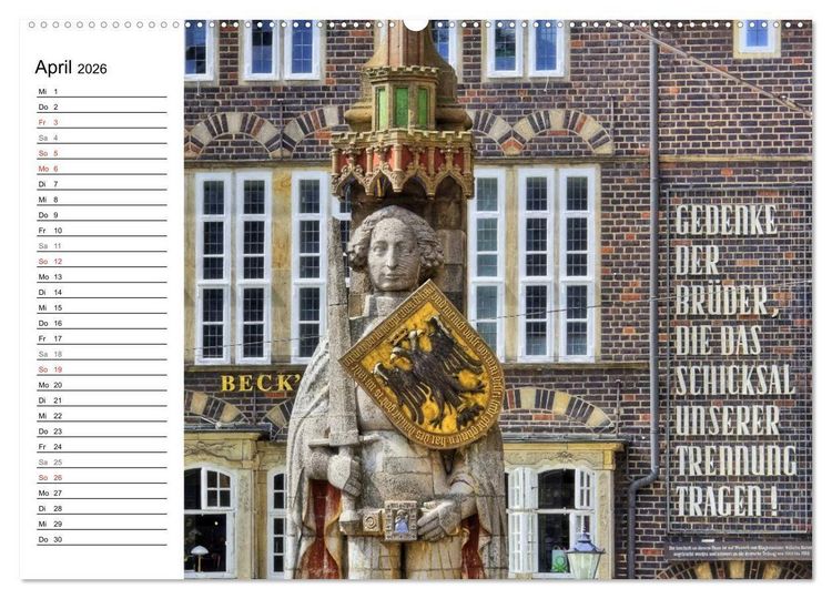 Produktbild: Bremen ganz nah (hochwertiger Premium Wandkalender 2026 DIN A2 quer), Kunstdruck in Hochglanz