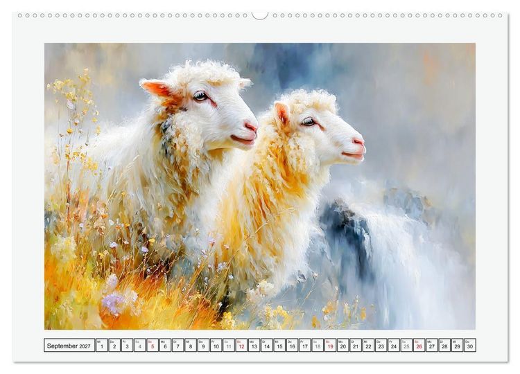 Produktbild: Schafe. Friedliche Tiere in sanften Naturmomenten (hochwertiger Premium Wandkalender 2027 DIN A2 quer), Kunstdruck in Hochglanz