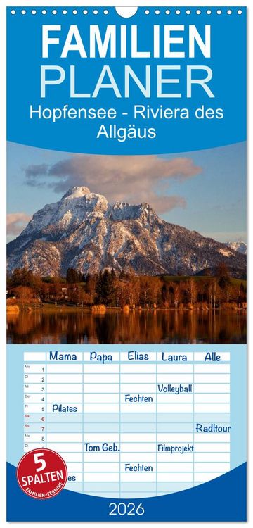 Produktbild: Familienplaner 2026 - Hopfensee - Riviera des Allg&auml;us mit 5 Spalten (Wandkalender, 21 x 45 cm) CALVENDO