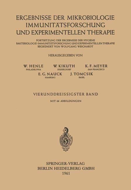 Produktbild: Ergebnisse der Mikrobiologie, Immunit&auml;tsforschung und experimentellen Therapie