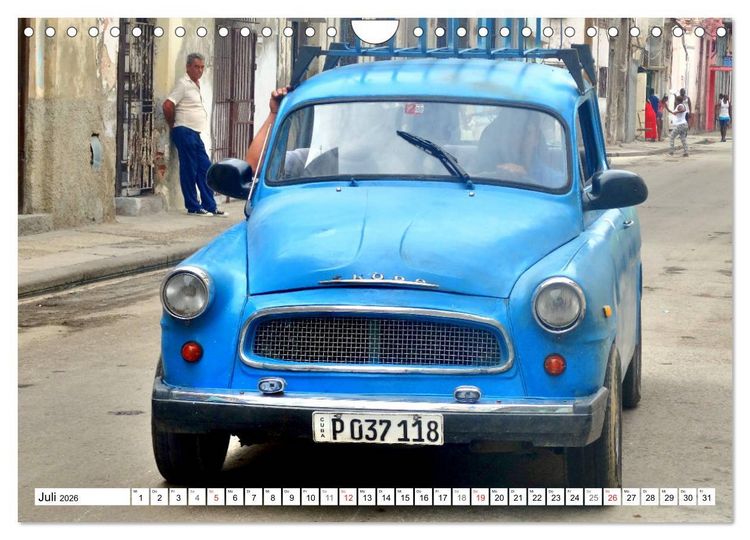Produktbild: SKODA IN KUBA - Oldtimer der CSSR (Wandkalender 2026 DIN A4 quer), CALVENDO Monatskalender