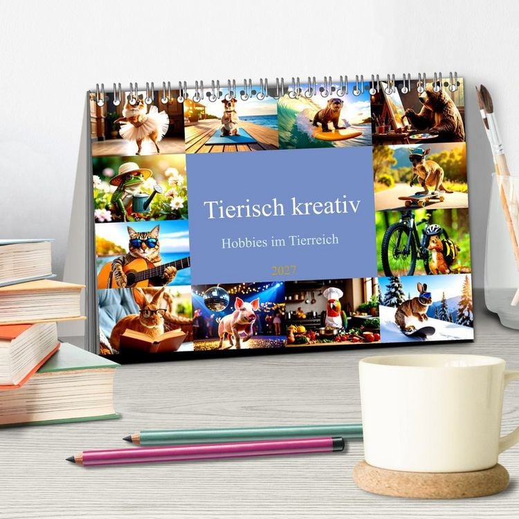 Produktbild: Tierisch kreativ: Hobbies im Tierreich (Tischkalender 2027 DIN A5 quer), CALVENDO Monatskalender