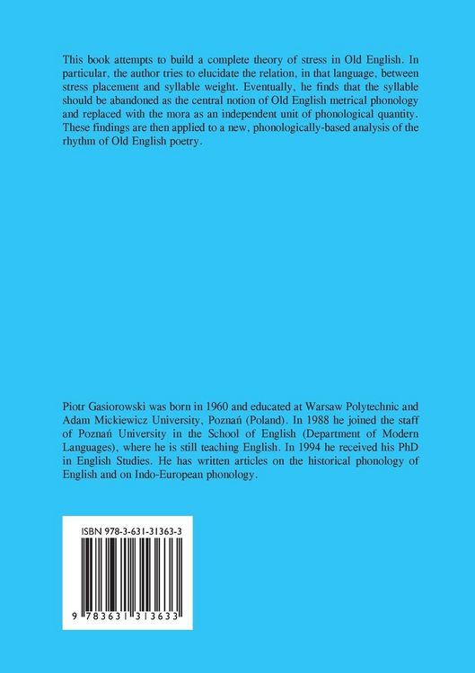 Produktbild: The Phonology of Old English Stress and Metrical Structure