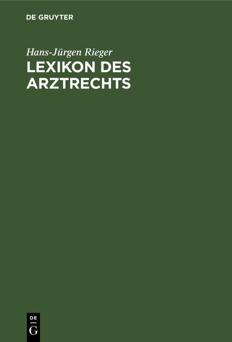 Produktbild: Lexikon des Arztrechts