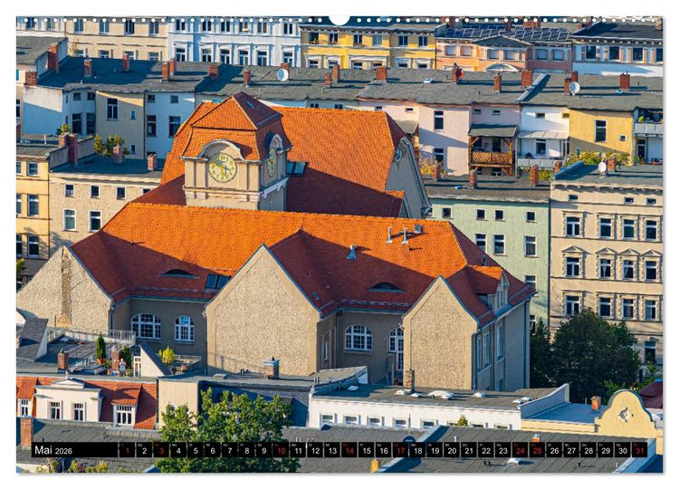 Produktbild: Halle an der Saale von oben (Wandkalender 2026 DIN A2 quer), CALVENDO Monatskalender