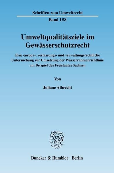 Produktbild: Umweltqualit&auml;tsziele im Gew&auml;sserschutzrecht.